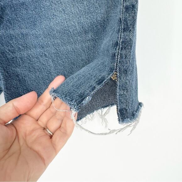 AGOLDE *Altered* 90's Pinch Waist High Rise Straight Cut Off Shorts Navigate 28 - Picture 9 of 16